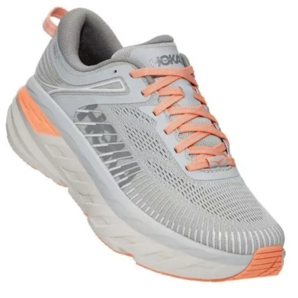 HOKA ONE Bondi 7 Women’s Running Shoe HARBOR MIST/SHARKSKIN GREY Size 8.5